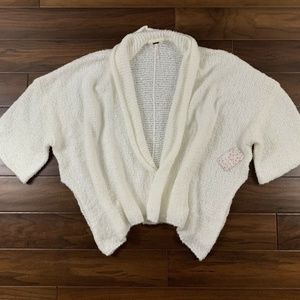 Free People Women's Size Medium Ivory BFF Knit‎ Cardigan Sweater Open Front